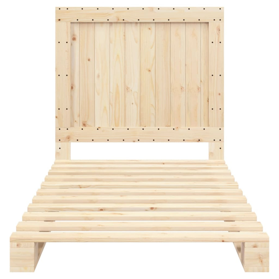 Bedframe Met Hoofdbord Massief Grenenhout 100 x 200 cm Nee Naturel