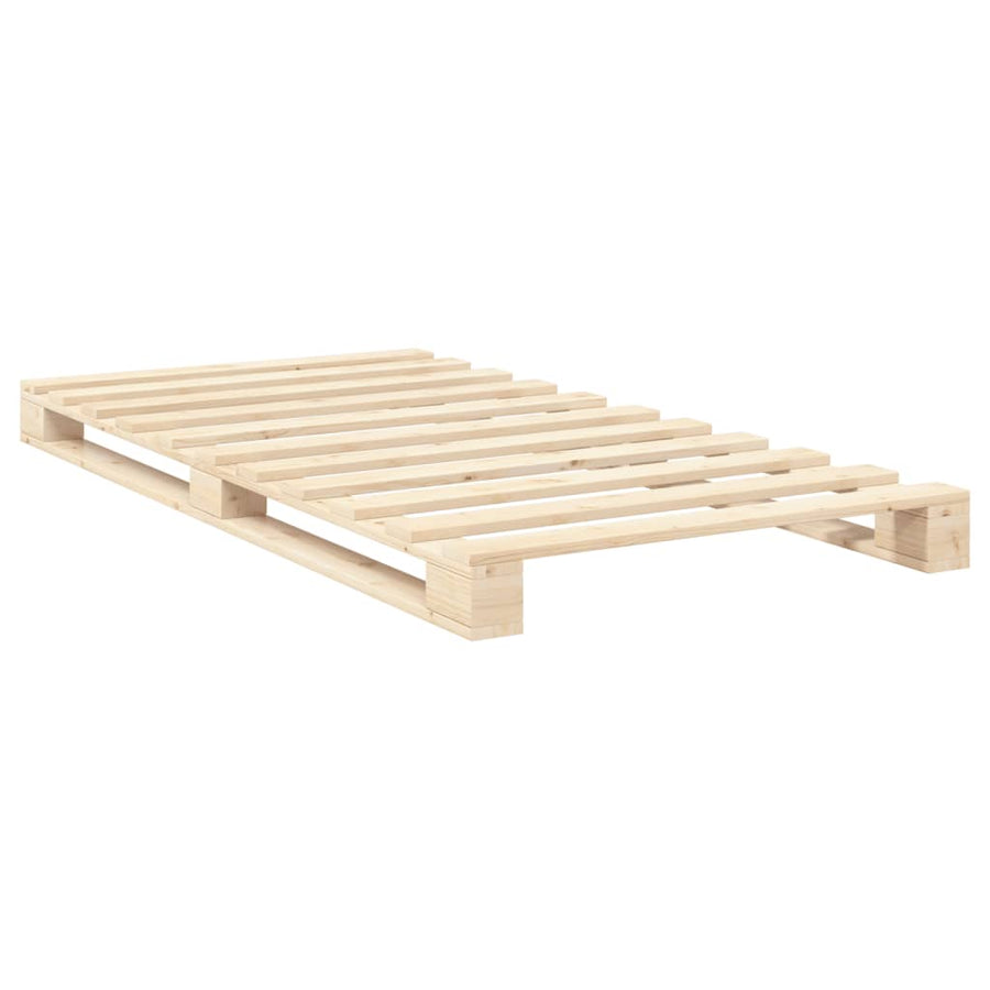 Bedframe Met Hoofdbord Massief Grenenhout 100 x 200 cm Nee Naturel