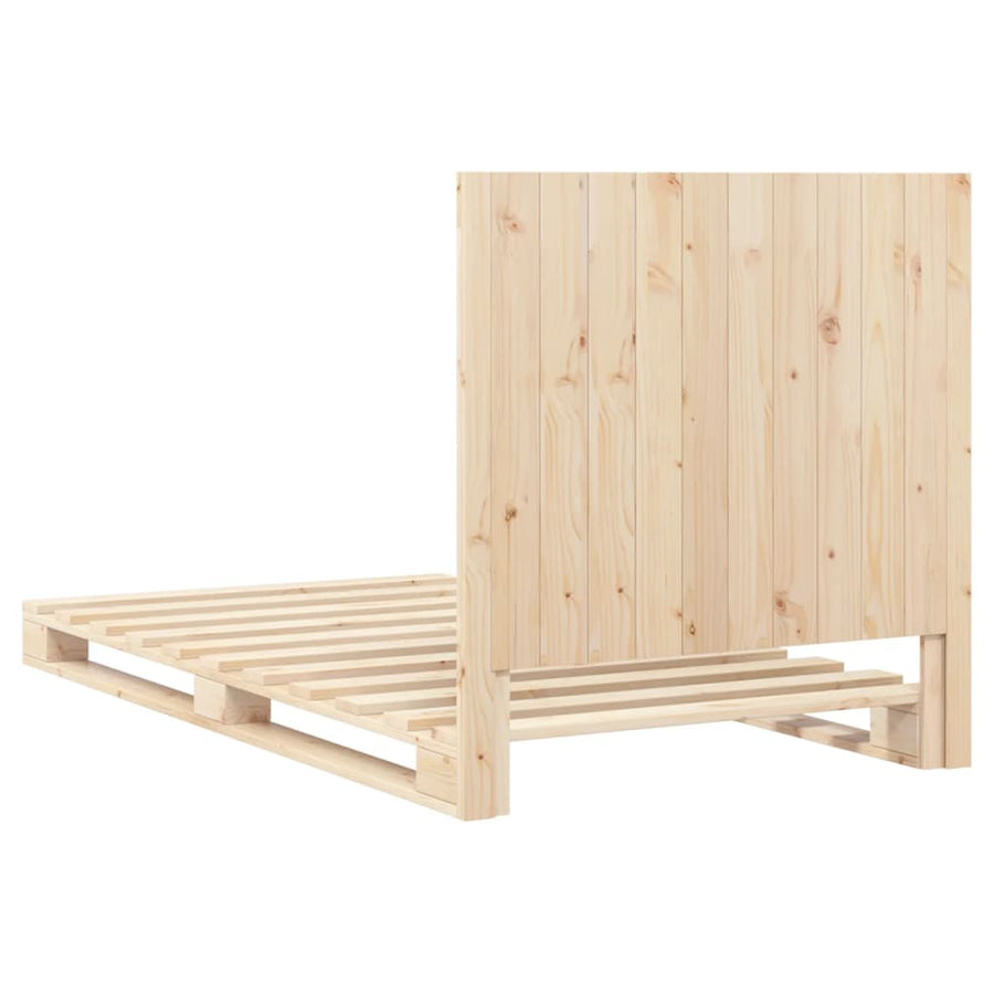 Bedframe Met Hoofdbord Massief Grenenhout 100 x 200 cm Nee Naturel