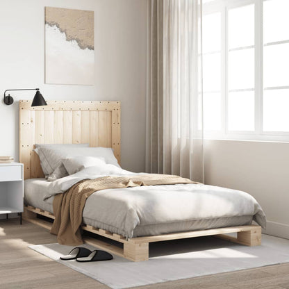 Bedframe Met Hoofdbord Massief Grenenhout 100 x 200 cm Nee Naturel