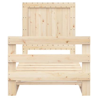 Bedframe met hoofdbord massief grenenhout 90x200 cm