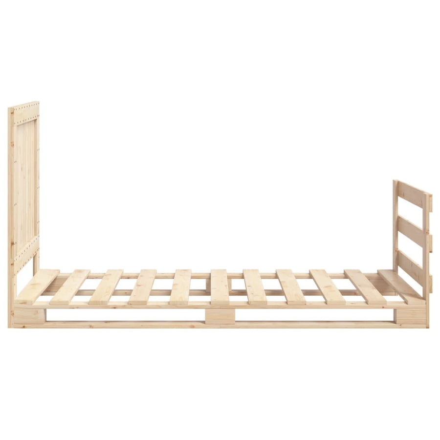 Bedframe met hoofdbord massief grenenhout 90x200 cm