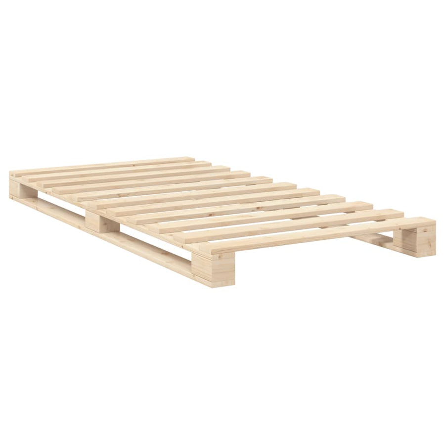 Bedframe met hoofdbord massief grenenhout 100x200 cm