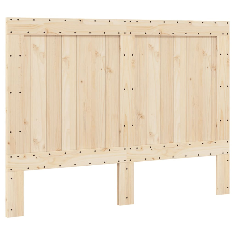 Bedframe met hoofdbord massief grenenhout wit 140x200 cm