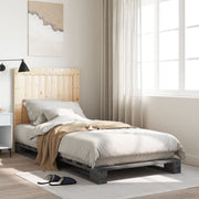 Bedframe massief grenenhout grijs 90x200 cm