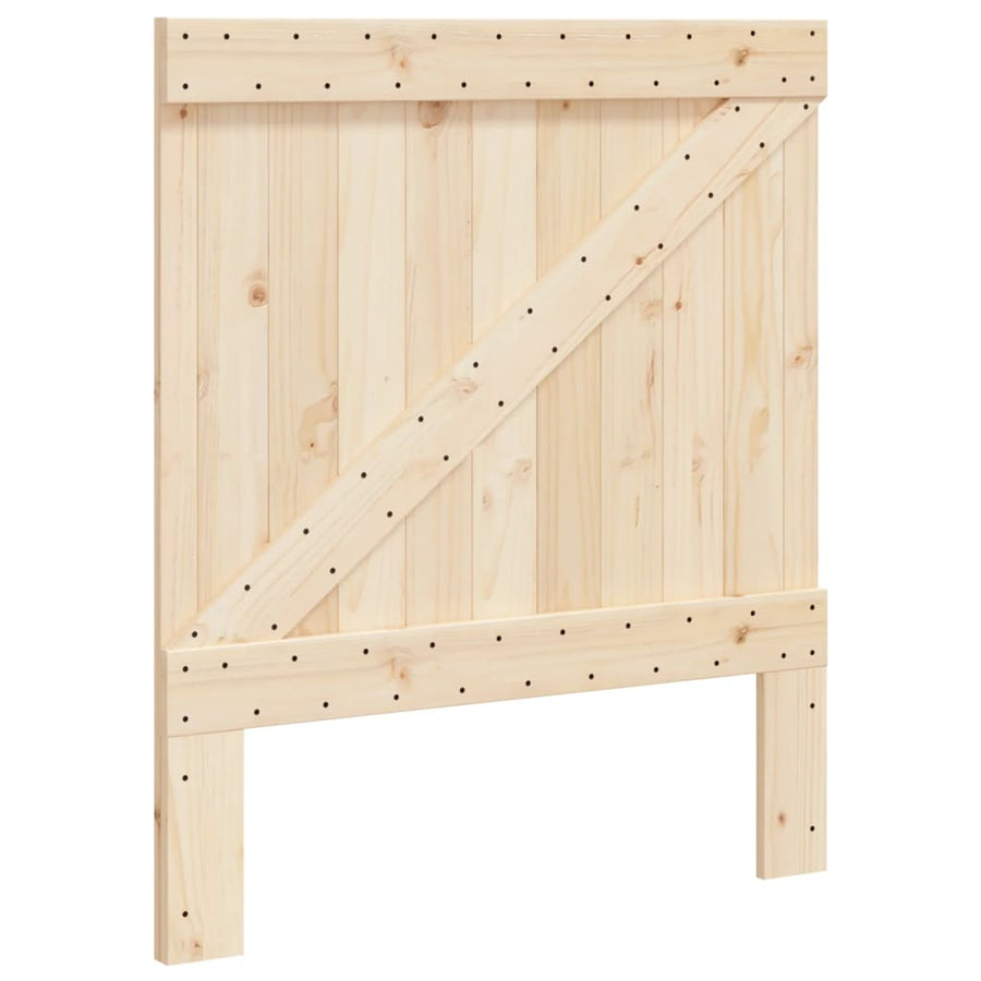Bedframe met hoofdbord massief grenenhout 90x200 cm