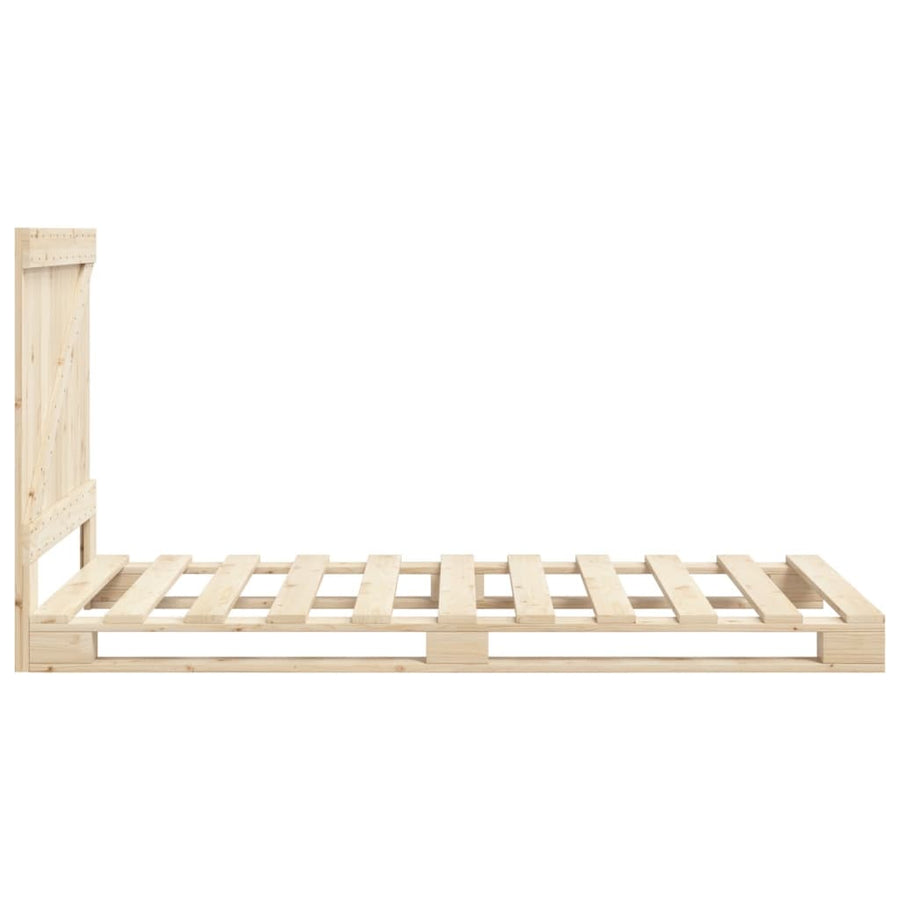 Bedframe met hoofdbord massief grenenhout 90x200 cm