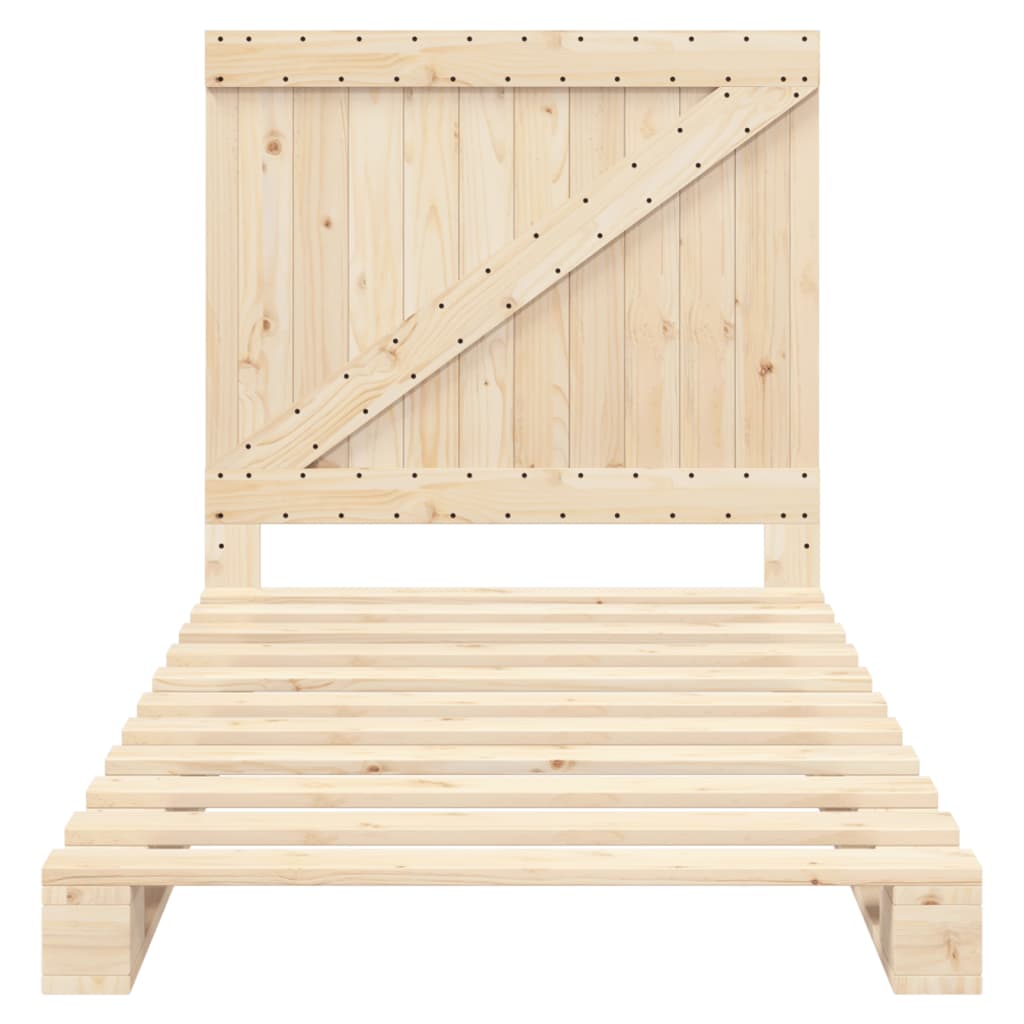 Bedframe Met Hoofdbord Massief Grenenhout 100 x 200 cm Nee Naturel