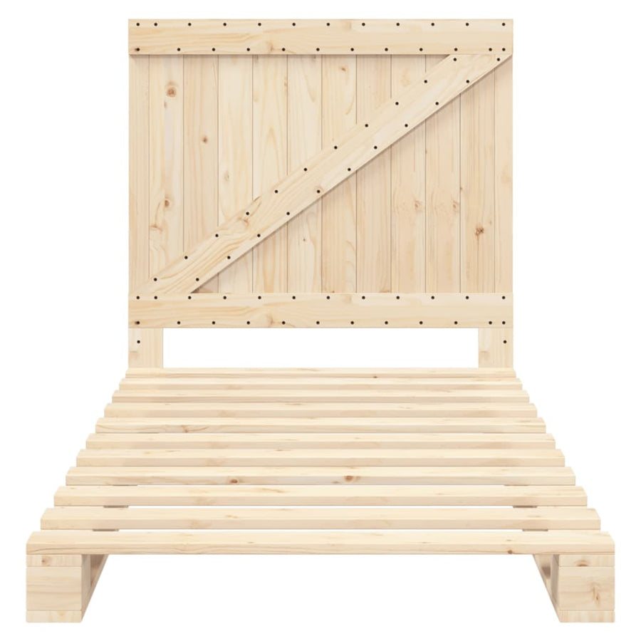 Bedframe Met Hoofdbord Massief Grenenhout 100 x 200 cm Nee Naturel