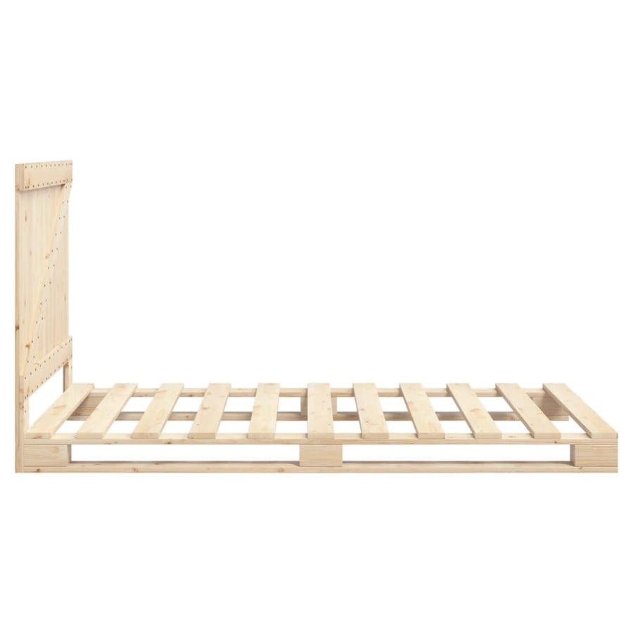 Bedframe Met Hoofdbord Massief Grenenhout 100 x 200 cm Nee Naturel