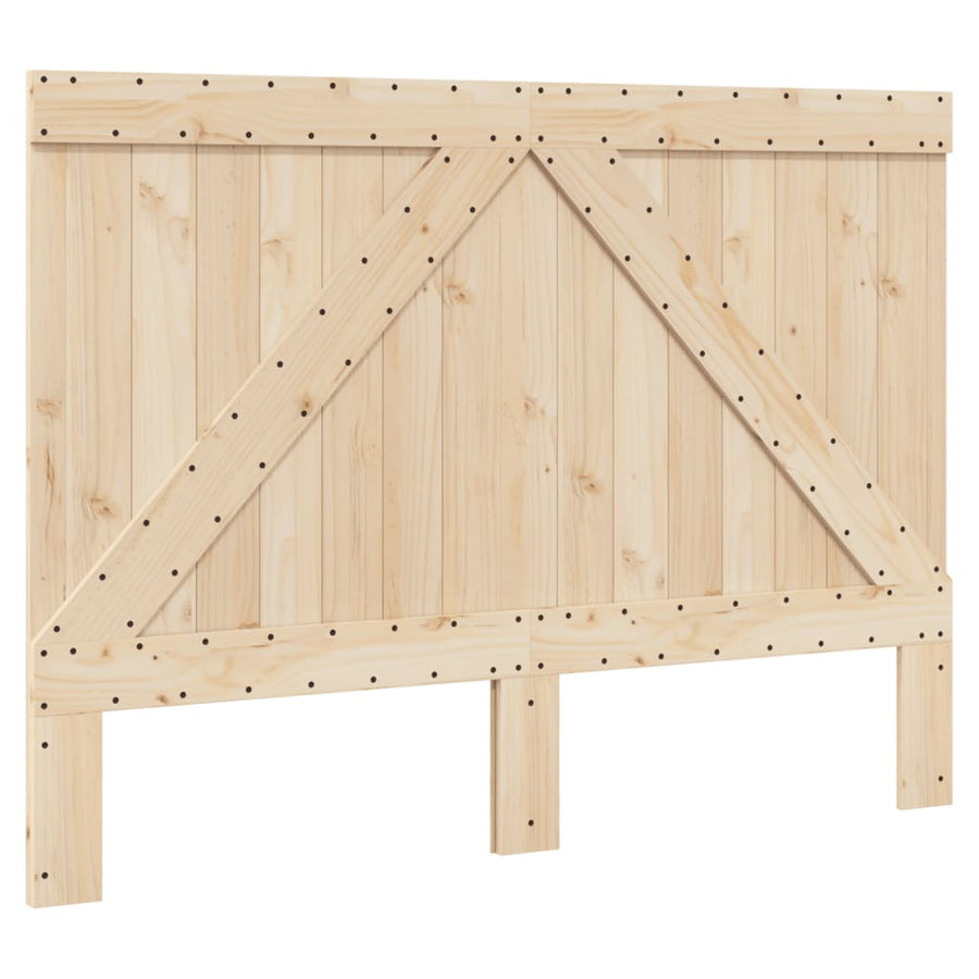 Bedframe met hoofdbord massief grenenhout wit 140x200 cm
