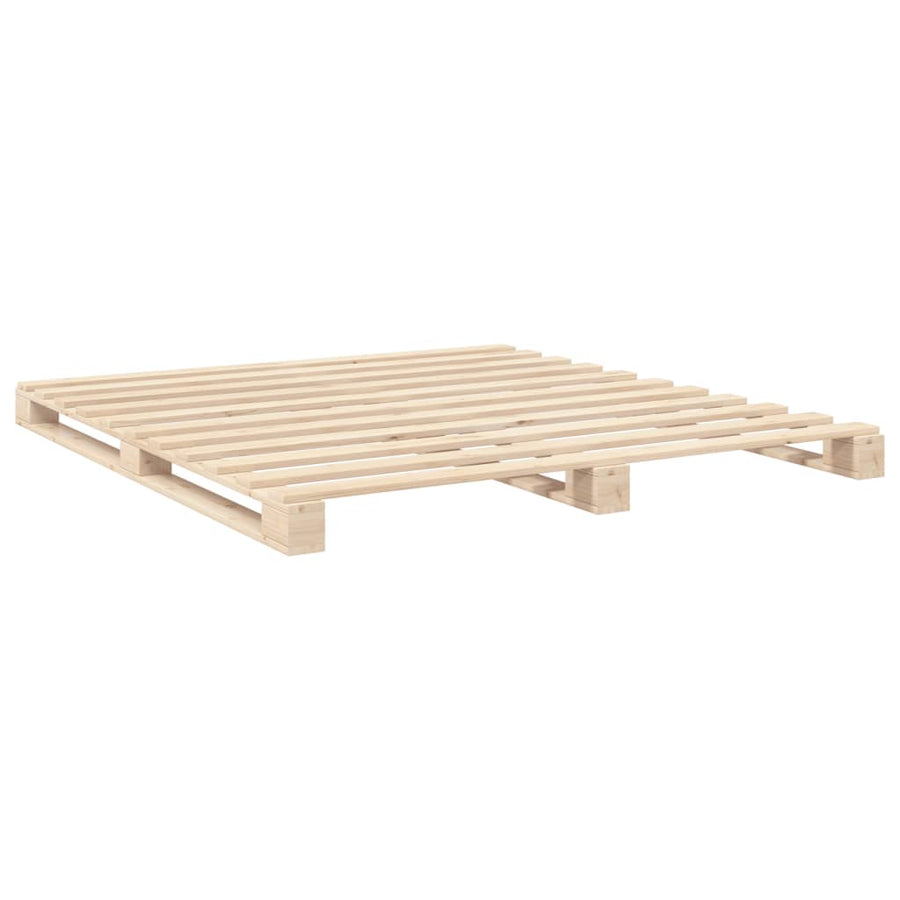 Bedframe met hoofdbord massief grenenhout 200x200 cm