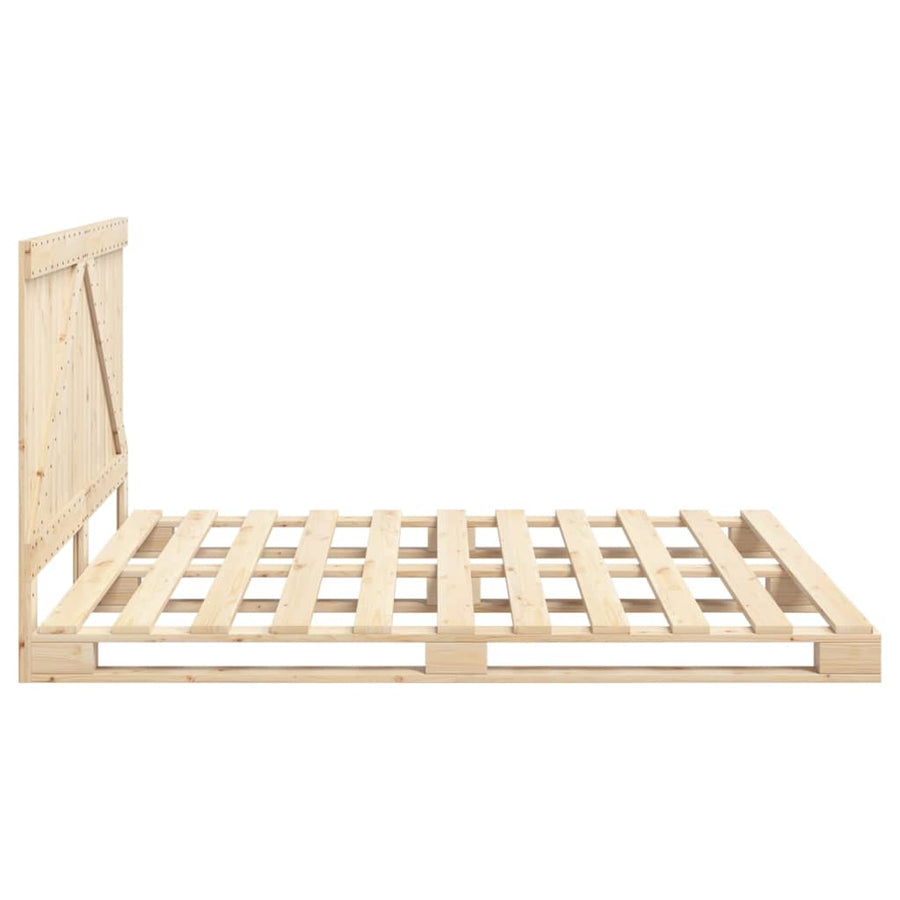 Bedframe met hoofdbord massief grenenhout 200x200 cm