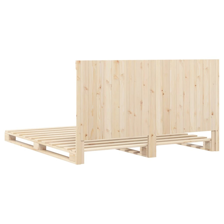 Bedframe met hoofdbord massief grenenhout 200x200 cm