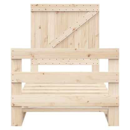 Bedframe met hoofdbord massief grenenhout 90x200 cm