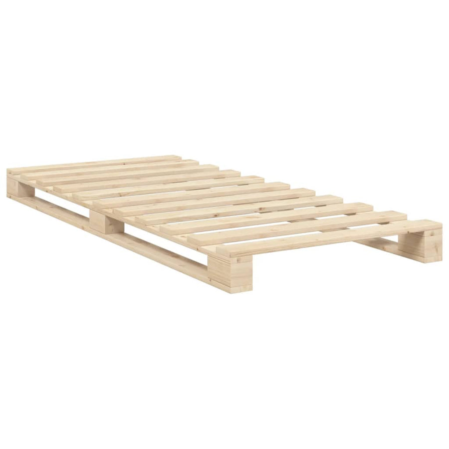 Bedframe met hoofdbord massief grenenhout 90x200 cm