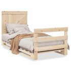 Bed frame with headboard solid pine wood 90x200 cm
