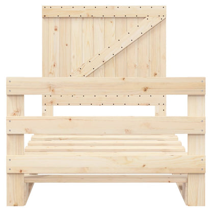 Bedframe met hoofdbord massief grenenhout 100x200 cm