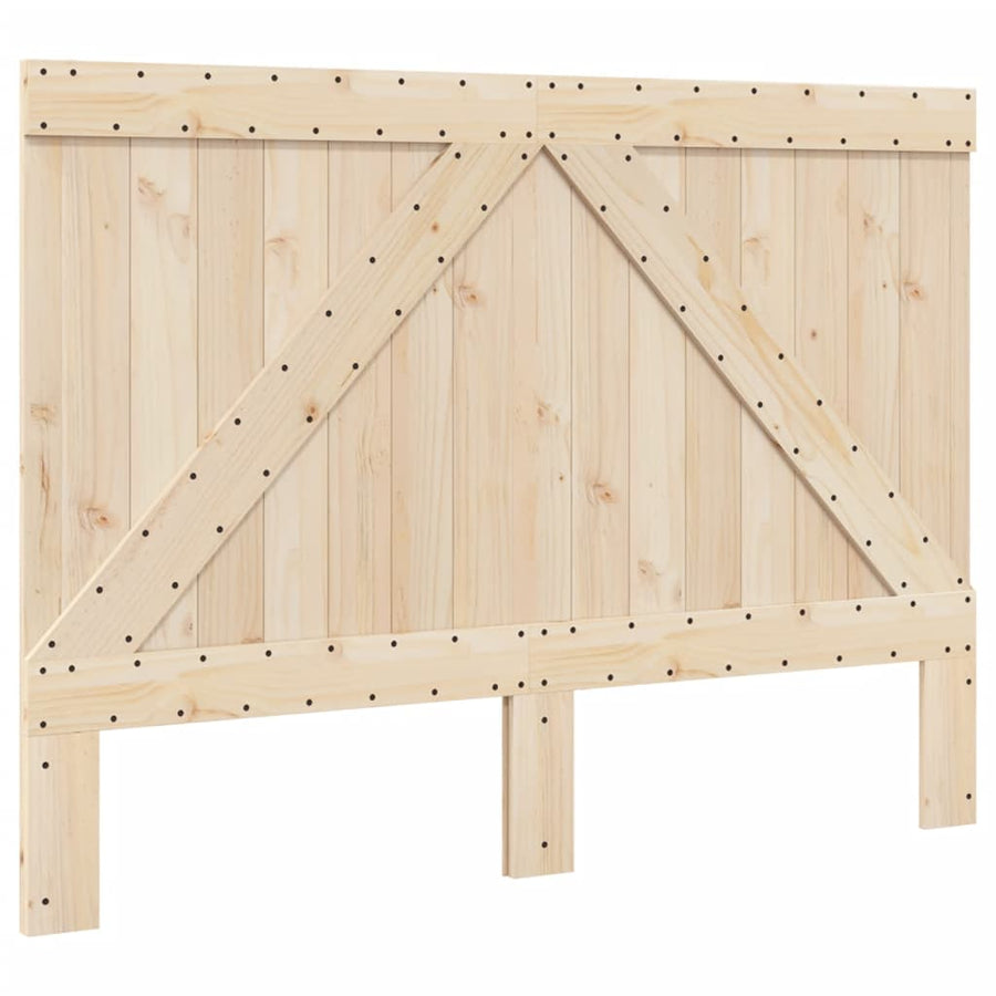 Bedframe met hoofdbord massief grenenhout wit 140x200 cm