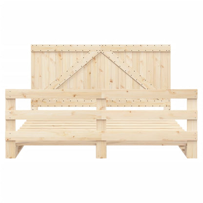 Bedframe met hoofdbord massief grenenhout 200x200 cm
