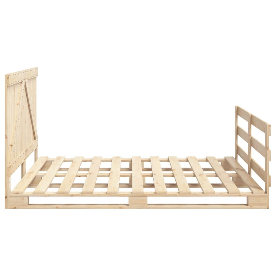 Bedframe met hoofdbord massief grenenhout 200x200 cm