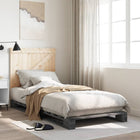 Bedframe massief grenenhout grijs 90x200 cm