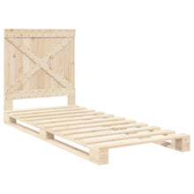Bedframe met hoofdbord massief grenenhout 90x200 cm