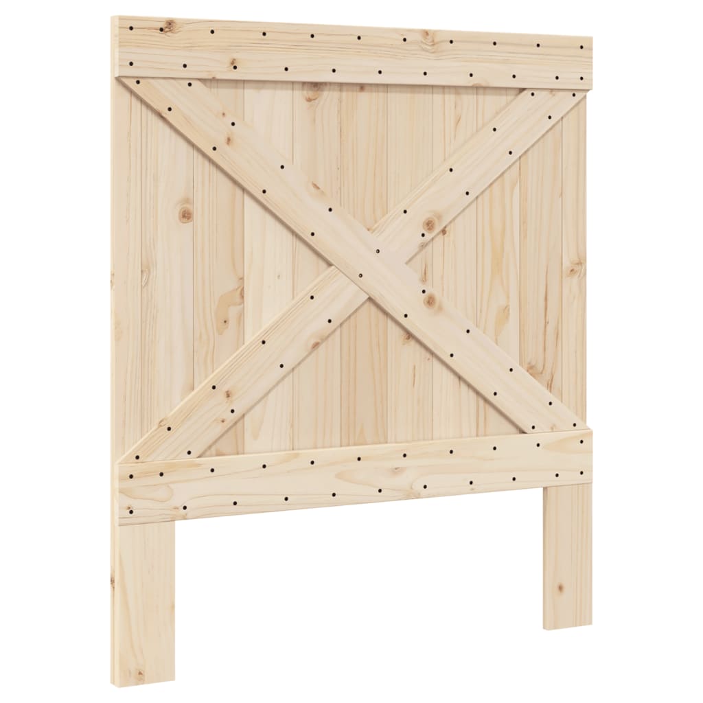 Bedframe met hoofdbord massief grenenhout 90x200 cm