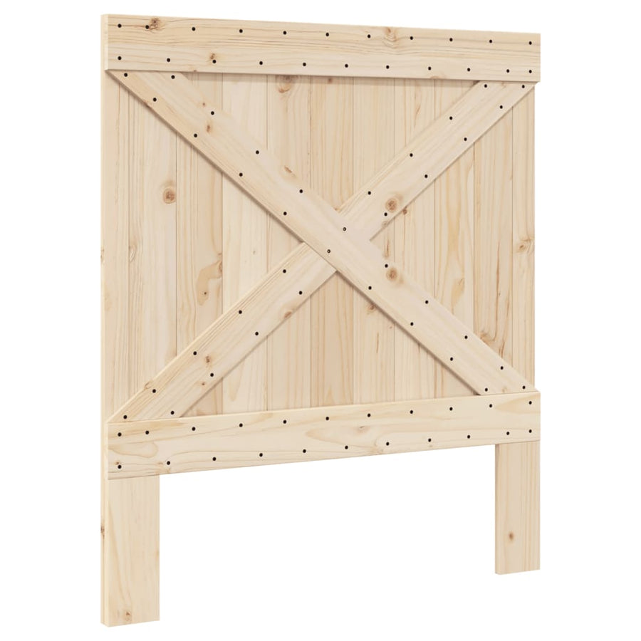 Bedframe met hoofdbord massief grenenhout 90x200 cm