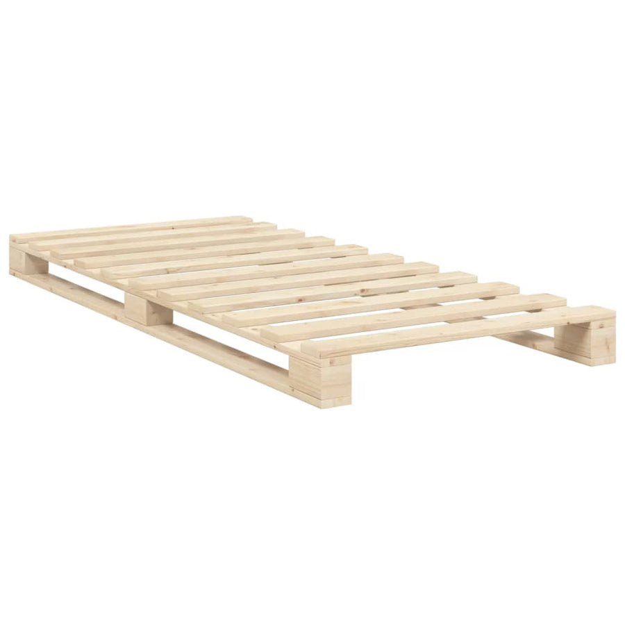 Bedframe met hoofdbord massief grenenhout 90x200 cm