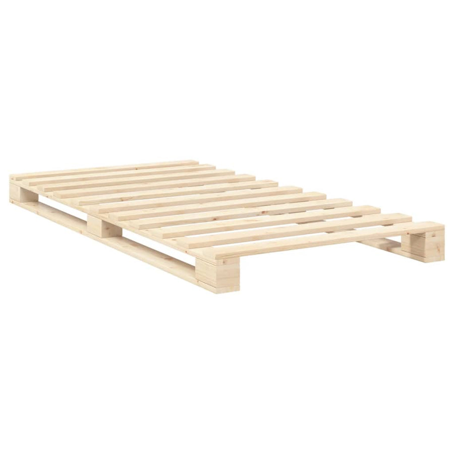 Bedframe Met Hoofdbord Massief Grenenhout 100 x 200 cm Nee Naturel