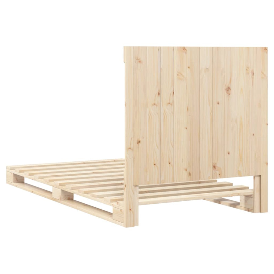 Bedframe Met Hoofdbord Massief Grenenhout 100 x 200 cm Nee Naturel
