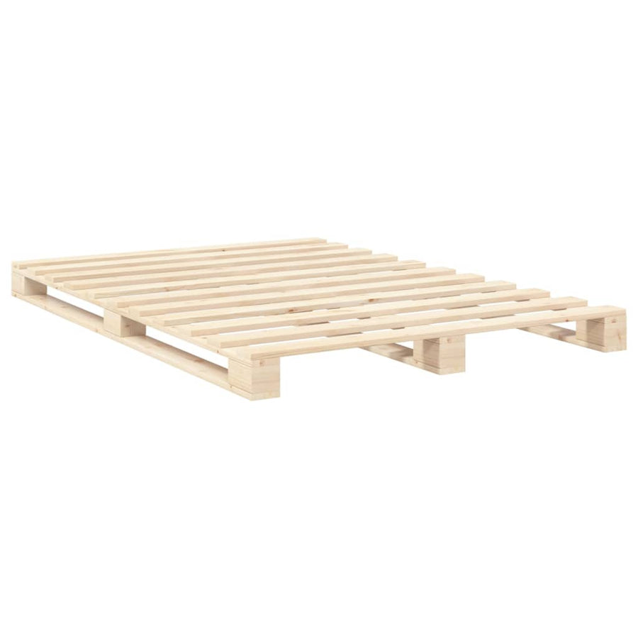 Bedframe met hoofdbord massief grenenhout 160x200 cm
