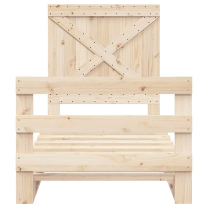 Bedframe met hoofdbord massief grenenhout 90x200 cm
