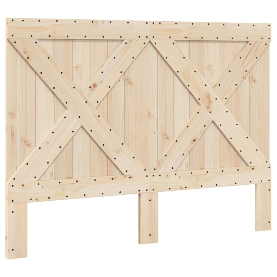 Bedframe met hoofdbord massief grenenhout wit 140x200 cm