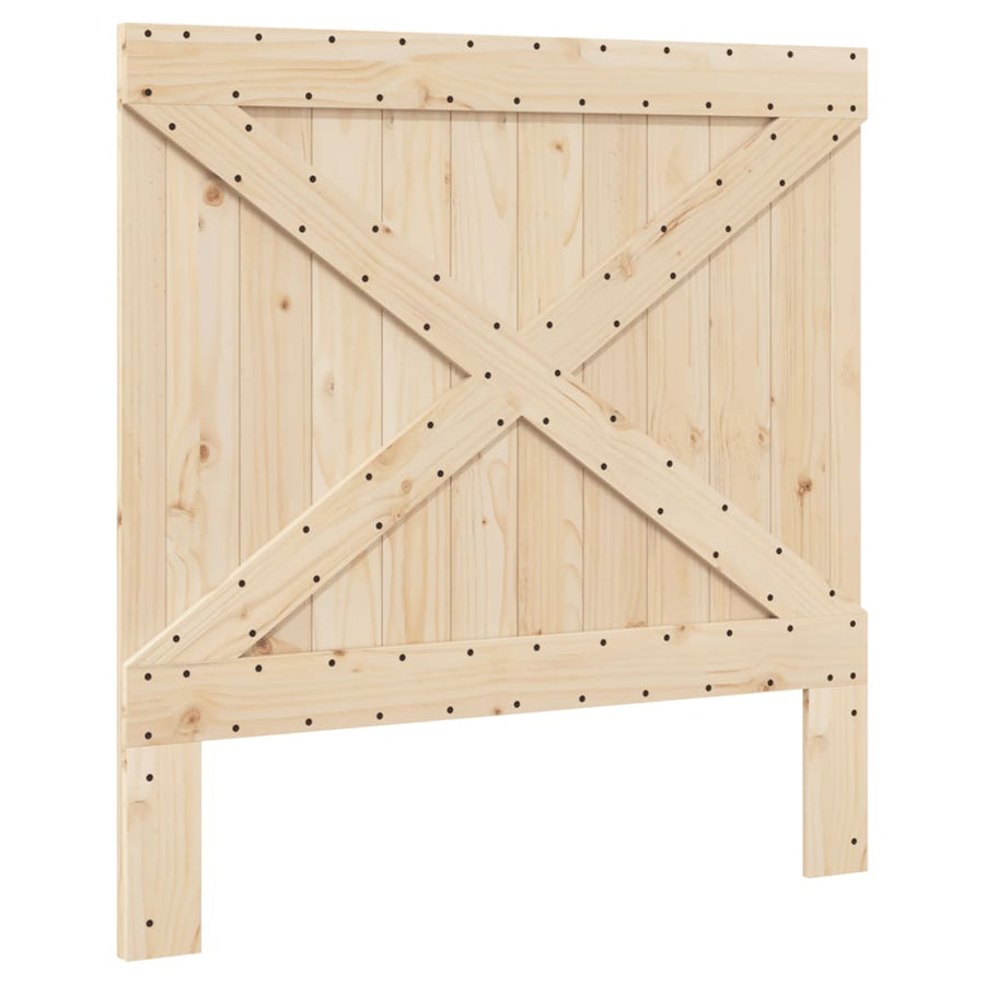 Bedframe Met Hoofdbord Massief Grenenhout Grijs 100X200 Cm