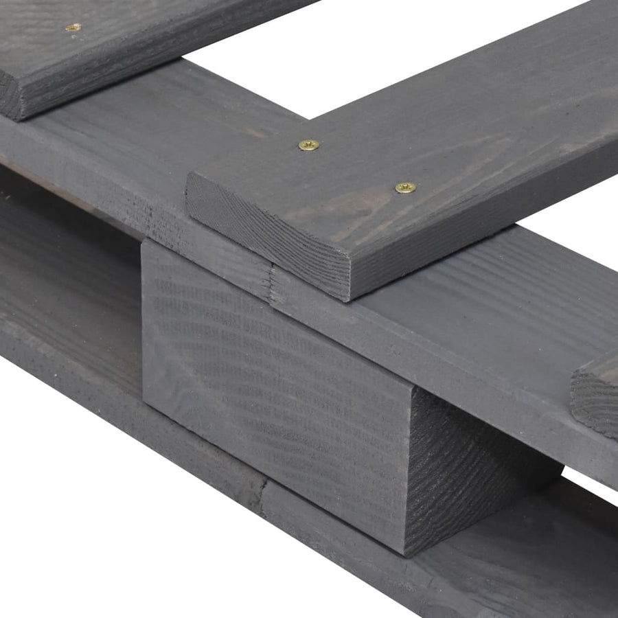 Bedframe Met Hoofdbord Massief Grenenhout Grijs 100X200 Cm