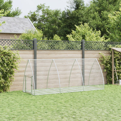 Konijnenkooi 300X105X120 Cm Gegalvaniseerd Staal Zilverkleurig Donkerbruin