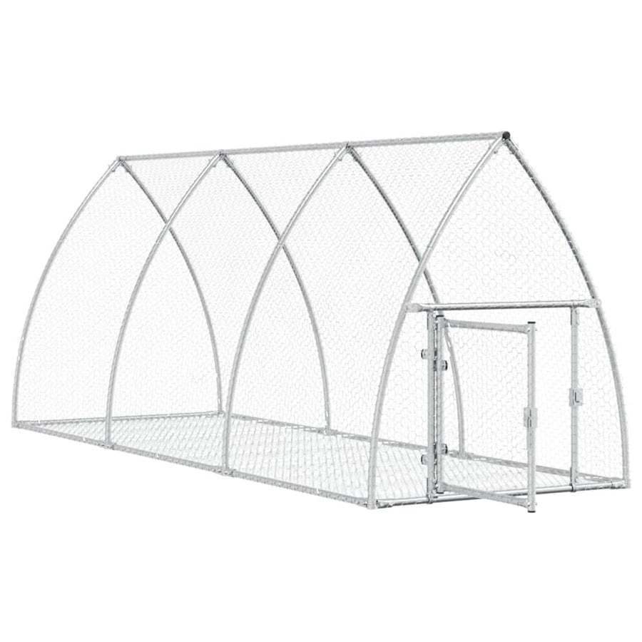 Konijnenkooi 300X105X120 Cm Gegalvaniseerd Staal Zilverkleurig Donkerbruin