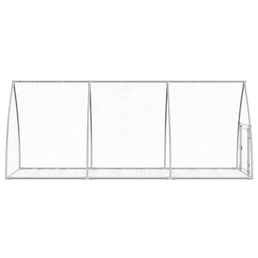 Konijnenkooi 300X105X120 Cm Gegalvaniseerd Staal Zilverkleurig Donkerbruin