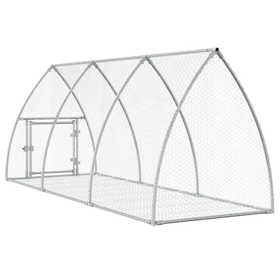 Konijnenkooi 300X105X120 Cm Gegalvaniseerd Staal Zilverkleurig Donkerbruin