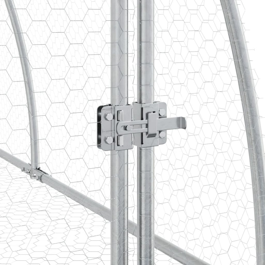 Konijnenkooi 300X105X120 Cm Gegalvaniseerd Staal Zilverkleurig Donkerbruin