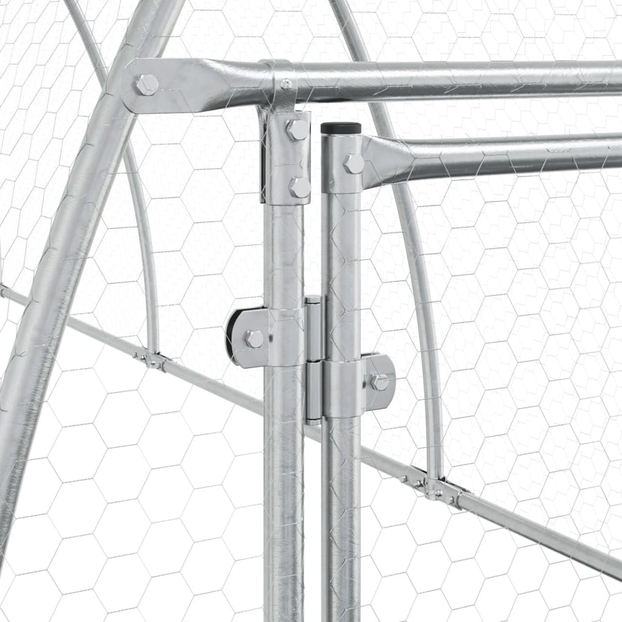 Konijnenkooi 300X105X120 Cm Gegalvaniseerd Staal Zilverkleurig Donkerbruin
