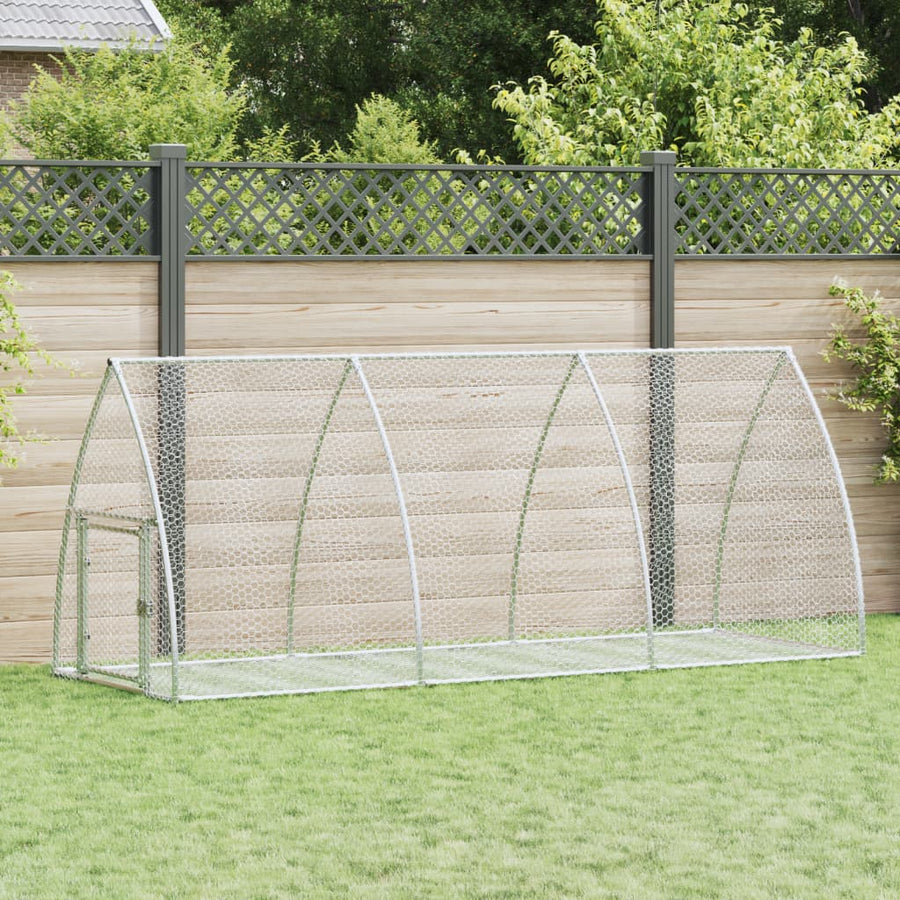 Konijnenkooi 300X105X120 Cm Gegalvaniseerd Staal Zilverkleurig Donkerbruin