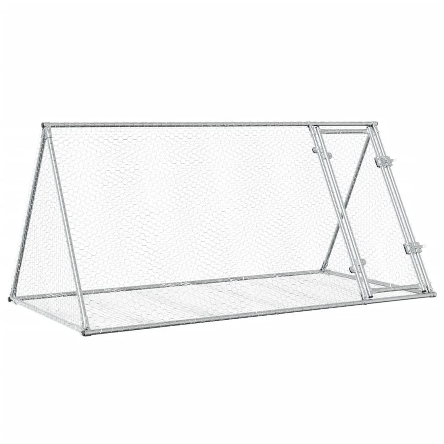 Konijnenkooi 200X105X91 Cm Gegalvaniseerd Staal Zilverkleurig Donkerbruin