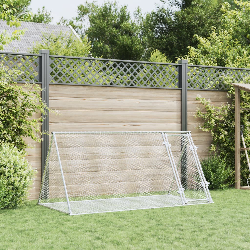 Konijnenkooi 200X105X91 Cm Gegalvaniseerd Staal Zilverkleurig Donkerbruin