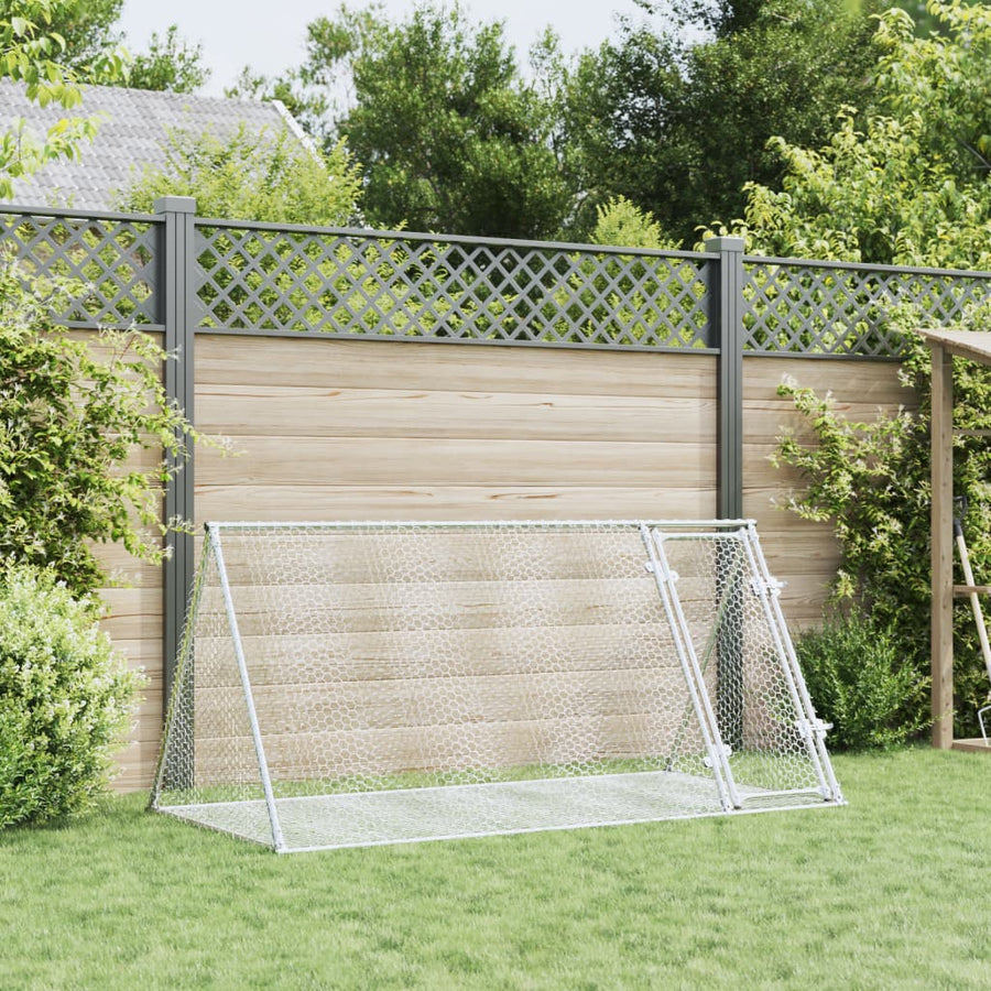 Konijnenkooi 200X105X91 Cm Gegalvaniseerd Staal Zilverkleurig Donkerbruin