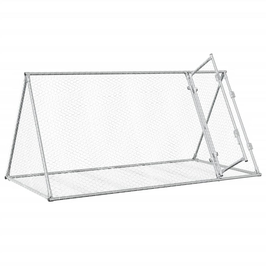 Konijnenkooi 200X105X91 Cm Gegalvaniseerd Staal Zilverkleurig Donkerbruin
