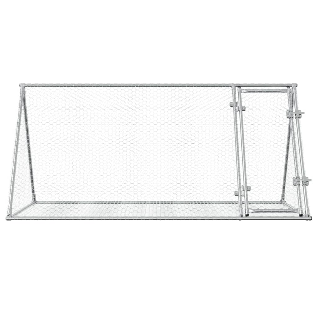 Konijnenkooi 200X105X91 Cm Gegalvaniseerd Staal Zilverkleurig Donkerbruin