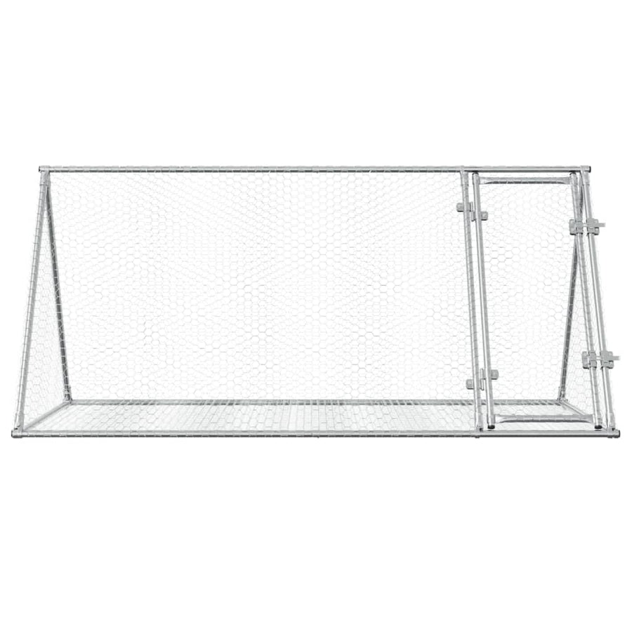 Konijnenkooi 200X105X91 Cm Gegalvaniseerd Staal Zilverkleurig Donkerbruin